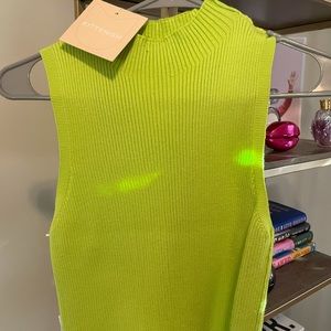 Kittenish lime green sweater tank